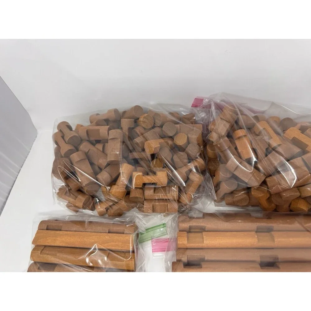 Vintage Lincoln Logs Wooden Building Pieces Lot ~290 Pieces Sorted Clean (A)